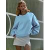 imageATHMILE Oversized Sweatshirt for Women Crewneck Fleece Long Sleeve Pullover Hoodies Tops Fall Fashion Outfits Clothes 2025Lightblue