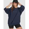 imageATHMILE Oversized Sweatshirt for Women Crewneck Fleece Long Sleeve Pullover Hoodies Tops Fall Fashion Outfits Clothes 2025Navy Blue