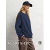 imageATHMILE Oversized Sweatshirt for Women Crewneck Fleece Long Sleeve Pullover Hoodies Tops Fall Fashion Outfits Clothes 2025Navy Blue