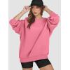imageATHMILE Oversized Sweatshirt for Women Crewneck Fleece Long Sleeve Pullover Hoodies Tops Fall Fashion Outfits Clothes 2025Pink