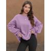 imageATHMILE Oversized Sweatshirt for Women Crewneck Fleece Long Sleeve Pullover Hoodies Tops Fall Fashion Outfits Clothes 2025Purple