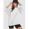 imageATHMILE Oversized Sweatshirt for Women Crewneck Fleece Long Sleeve Pullover Hoodies Tops Fall Fashion Outfits Clothes 2025White