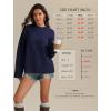 imageATHMILE Sweaters for Women 2025 Fall Fashion Outfits Long Sleeve Loose Casual Crewneck Ribbed Knit Pullover Winter ClothesNavy Blue