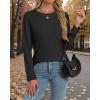 imageATHMILE Womens Long Sleeve Shirts Loose Fitted Crewneck Basic Tops Casual Outfits Fall Clothes 2025Black