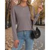 imageATHMILE Womens Long Sleeve Shirts Loose Fitted Crewneck Basic Tops Casual Outfits Fall Clothes 2025Coffee Purple