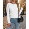 imageATHMILE Womens Long Sleeve Shirts Loose Fitted Crewneck Basic Tops Casual Outfits Fall Clothes 2025White