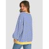 imageATHMILE Womens Striped Oversized Sweatshirt Long Sleeve Shirts for Women Crewneck Hoodies Casual Pullover Top Y2K TopsBlue White