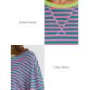 imageATHMILE Womens Striped Oversized Sweatshirt Long Sleeve Shirts for Women Crewneck Hoodies Casual Pullover Top Y2K TopsPink Green