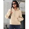 imageATHMILE Womens Sweatshirts Half Zip Cropped Pullover Fleece Quarter Zipper Hoodies 2025 Fall Fashion Outfits ClothesApricot