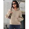 imageATHMILE Womens Sweatshirts Half Zip Cropped Pullover Fleece Quarter Zipper Hoodies 2025 Fall Fashion Outfits ClothesCoffeegrey