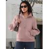 imageATHMILE Womens Sweatshirts Half Zip Cropped Pullover Fleece Quarter Zipper Hoodies 2025 Fall Fashion Outfits ClothesDarkpink