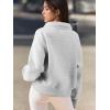 imageATHMILE Womens Sweatshirts Half Zip Cropped Pullover Fleece Quarter Zipper Hoodies 2025 Fall Fashion Outfits ClothesGrey