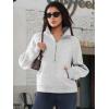 imageATHMILE Womens Sweatshirts Half Zip Cropped Pullover Fleece Quarter Zipper Hoodies 2025 Fall Fashion Outfits ClothesGrey