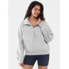 imageATHMILE Womens Sweatshirts Half Zip Cropped Pullover Fleece Quarter Zipper Hoodies 2025 Fall Fashion Outfits ClothesGrey