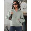 imageATHMILE Womens Sweatshirts Half Zip Cropped Pullover Fleece Quarter Zipper Hoodies 2025 Fall Fashion Outfits ClothesGreygreen