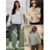 imageATHMILE Womens Sweatshirts Half Zip Cropped Pullover Fleece Quarter Zipper Hoodies 2025 Fall Fashion Outfits ClothesGreygreen