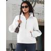 imageATHMILE Womens Sweatshirts Half Zip Cropped Pullover Fleece Quarter Zipper Hoodies 2025 Fall Fashion Outfits ClothesWhite