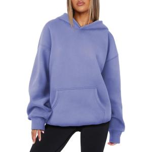 imageATHMILE Womens Oversized Hoodies Fleece Sweatshirts Long Sleeve Sweaters Pullover Fall Clothes with PocketBlue Purple