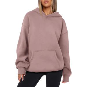 imageATHMILE Womens Oversized Hoodies Fleece Sweatshirts Long Sleeve Sweaters Pullover Fall Clothes with PocketDark Pink