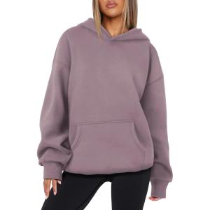 imageATHMILE Womens Oversized Hoodies Fleece Sweatshirts Long Sleeve Sweaters Pullover Fall Clothes with PocketNutmeg