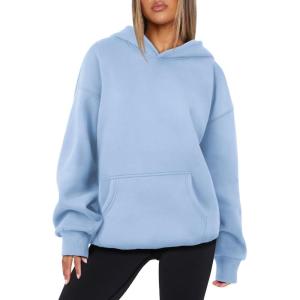 imageATHMILE Womens Oversized Hoodies Fleece Sweatshirts Long Sleeve Sweaters Pullover Fall Clothes with PocketSky Blue