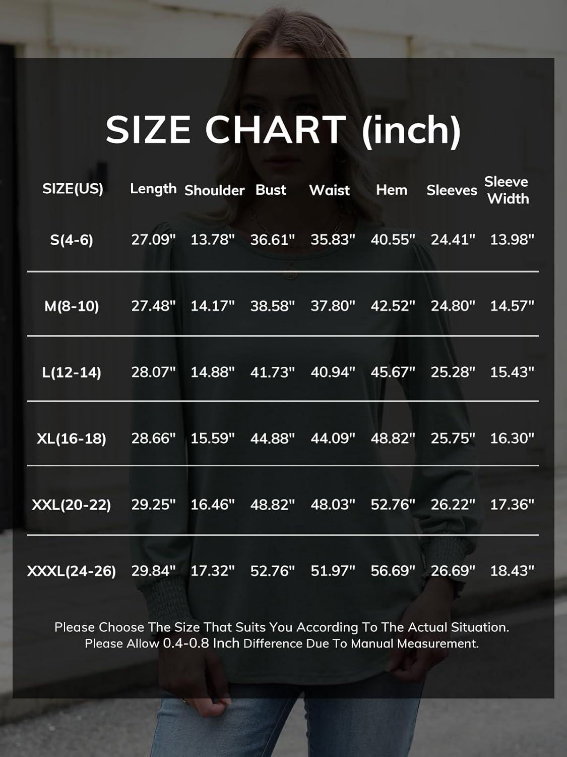 imageATHMILE Fall Long Sleeve Shirts for Women Business Casual Crewneck Tops Dressy Blouses with Smocked Cuffs Teacher OutfitsBlack