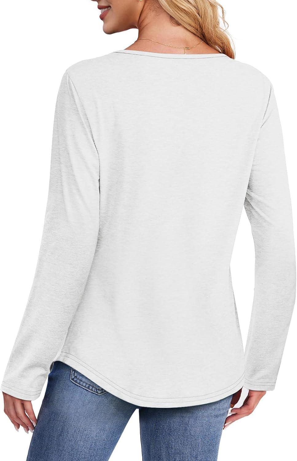 imageATHMILE Long Sleeve Shirts for Women Fall Fashion Tops 2025 Dressy Casual Blouses Trendy Pleated Tunic OutfitsWhite