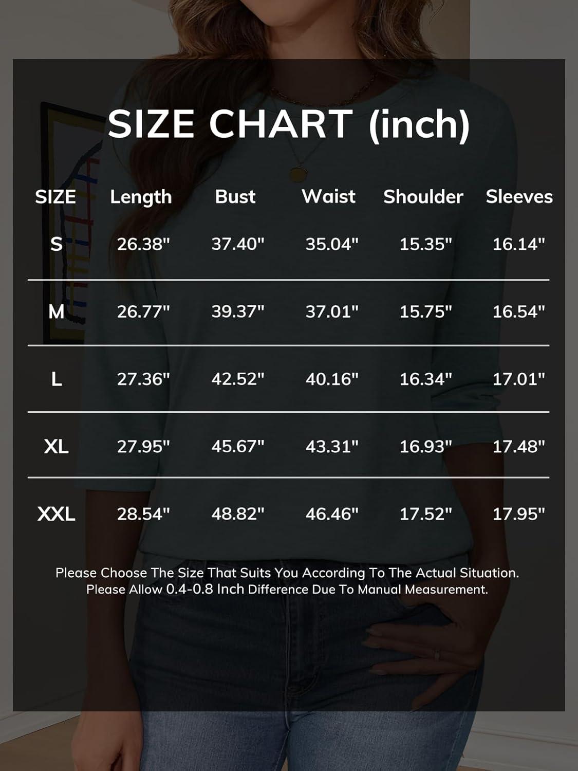 imageATHMILE Womens 34 Sleeve TShirts Summer Tops Fall Fashion Blouses Beach Vacation Clothes Spring Tunic 2025 TrendyRed