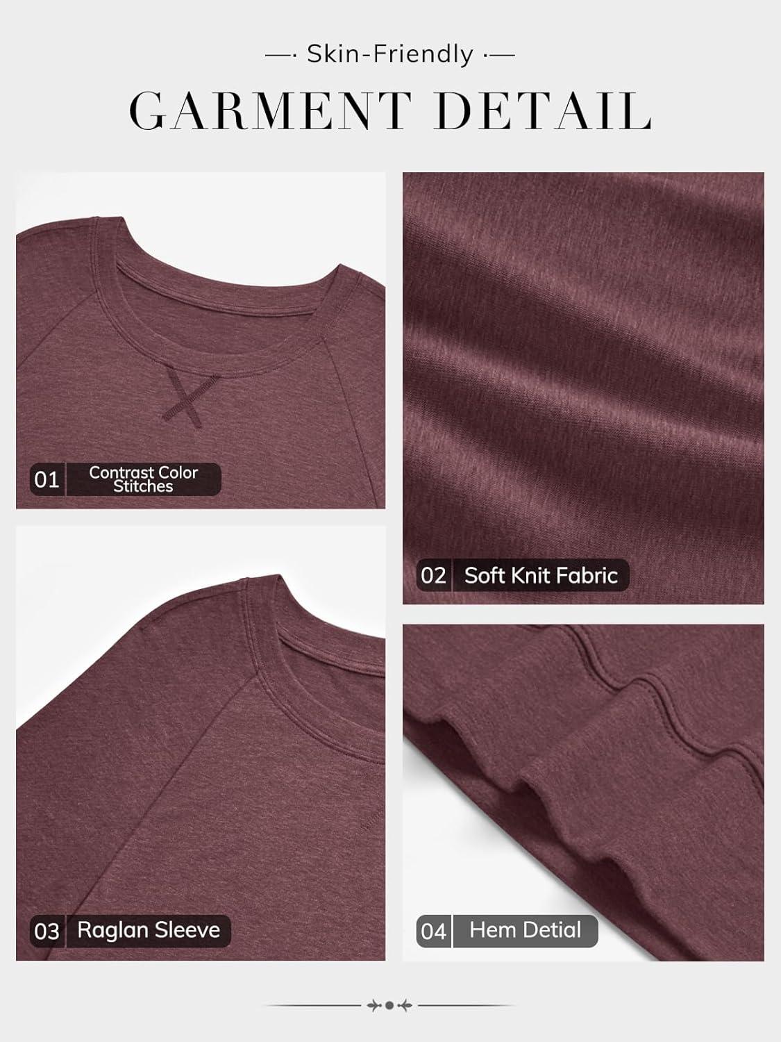 imageATHMILE Womens Long Sleeve Shirts Casual Loose Fit Tops Fall Fashion Outfits Dressy Basic Trendy Blouses ClothesWine Red