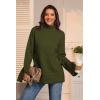 imageATHMILE Fall Fashion Sweaters for Women Turtleneck Long Sleeve Casual Loose Knit Pullover Tops Winter Clothes 2025Army Green