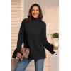 imageATHMILE Fall Fashion Sweaters for Women Turtleneck Long Sleeve Casual Loose Knit Pullover Tops Winter Clothes 2025Black