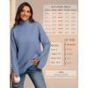 imageATHMILE Fall Fashion Sweaters for Women Turtleneck Long Sleeve Casual Loose Knit Pullover Tops Winter Clothes 2025Blue