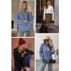 imageATHMILE Fall Fashion Sweaters for Women Turtleneck Long Sleeve Casual Loose Knit Pullover Tops Winter Clothes 2025Blue