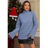 imageATHMILE Fall Fashion Sweaters for Women Turtleneck Long Sleeve Casual Loose Knit Pullover Tops Winter Clothes 2025Blue