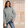 imageATHMILE Fall Fashion Sweaters for Women Turtleneck Long Sleeve Casual Loose Knit Pullover Tops Winter Clothes 2025Grey