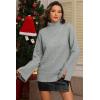 imageATHMILE Fall Fashion Sweaters for Women Turtleneck Long Sleeve Casual Loose Knit Pullover Tops Winter Clothes 2025Grey