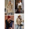 imageATHMILE Fall Fashion Sweaters for Women Turtleneck Long Sleeve Casual Loose Knit Pullover Tops Winter Clothes 2025Khaki