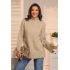 imageATHMILE Fall Fashion Sweaters for Women Turtleneck Long Sleeve Casual Loose Knit Pullover Tops Winter Clothes 2025Khaki