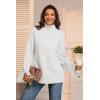 imageATHMILE Fall Fashion Sweaters for Women Turtleneck Long Sleeve Casual Loose Knit Pullover Tops Winter Clothes 2025White