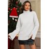 imageATHMILE Fall Fashion Sweaters for Women Turtleneck Long Sleeve Casual Loose Knit Pullover Tops Winter Clothes 2025White
