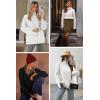 imageATHMILE Fall Fashion Sweaters for Women Turtleneck Long Sleeve Casual Loose Knit Pullover Tops Winter Clothes 2025White