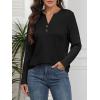 imageATHMILE Long Sleeve Shirts for Women 2025 Fall Outfits Henley Dressy Casual Tops Trendy Blouses Cute TShirts Fashion ClothesBlack