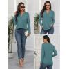imageATHMILE Long Sleeve Shirts for Women 2025 Fall Outfits Henley Dressy Casual Tops Trendy Blouses Cute TShirts Fashion ClothesBlue Green