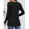 imageATHMILE Long Sleeve Shirts for Women Early Fall Fashion Tops 2025 Casual V Neck Button Blouses Tunic Tops for LeggingsBlack