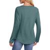 imageATHMILE Long Sleeve Shirts for Women Fall Fashion Tops 2025 Dressy Casual Blouses Trendy Pleated Tunic OutfitsBluegreen