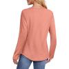 imageATHMILE Long Sleeve Shirts for Women Fall Fashion Tops 2025 Dressy Casual Blouses Trendy Pleated Tunic OutfitsCoral