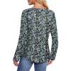 imageATHMILE Long Sleeve Shirts for Women Fall Fashion Tops 2025 Dressy Casual Blouses Trendy Pleated Tunic OutfitsFloral Blue