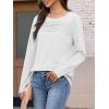 imageATHMILE Long Sleeve Shirts for Women Fall Fashion Tops 2025 Dressy Casual Blouses Trendy Pleated Tunic OutfitsWhite