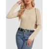 imageATHMILE Long Sleeve Shirts for Women Work Business Casual Dressy Tops Trendy Textured Fitted Spring Fashion Clothes BlouseApricot