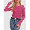 imageATHMILE Long Sleeve Shirts for Women Work Business Casual Dressy Tops Trendy Textured Fitted Spring Fashion Clothes BlouseRose Red